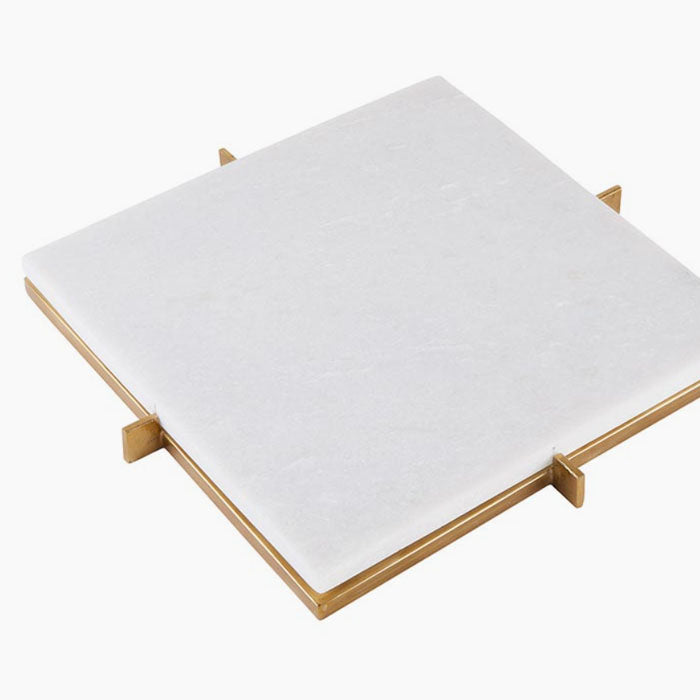 MARBLE + BRASS TRAY